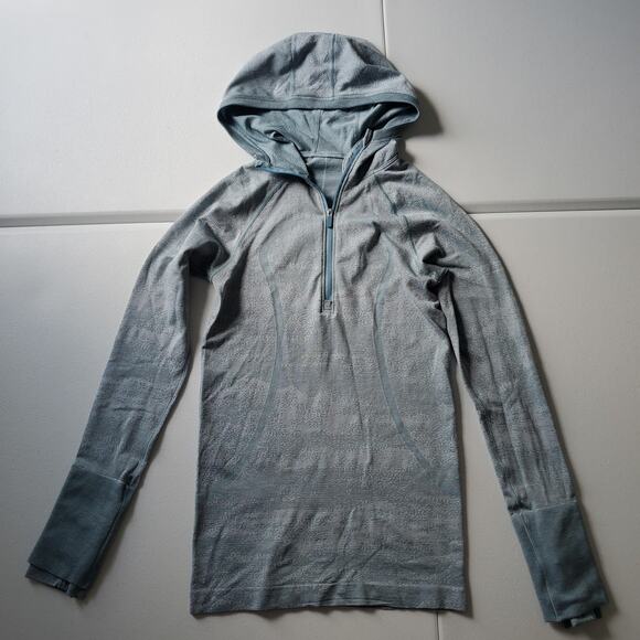 Lululemon Swiftly Tech Womens 4 Hooded Seamless Long Sleeve Half Zip Running Top - Picture 1 of 9